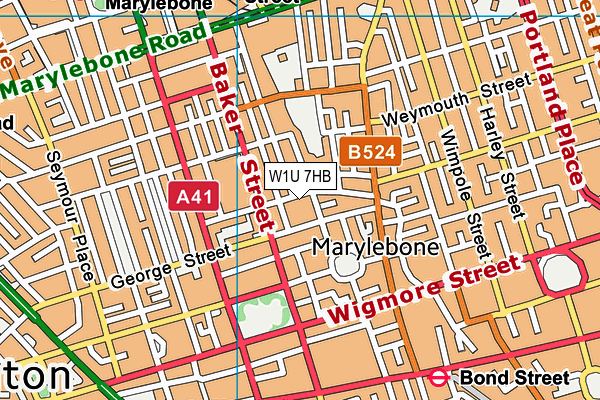 W1U 7HB map - OS VectorMap District (Ordnance Survey) W1U 7HB map - OS VectorMap District (Ordnance Survey)
