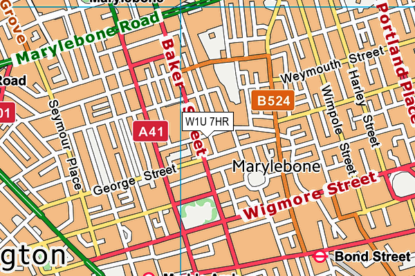 W1U 7HR map - OS VectorMap District (Ordnance Survey) W1U 7HR map - OS VectorMap District (Ordnance Survey)