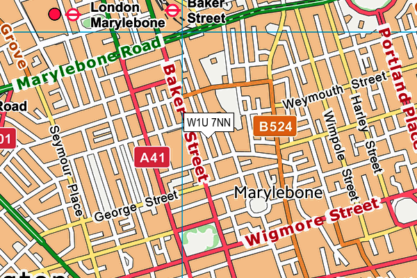 W1U 7NN map - OS VectorMap District (Ordnance Survey) W1U 7NN map - OS VectorMap District (Ordnance Survey)