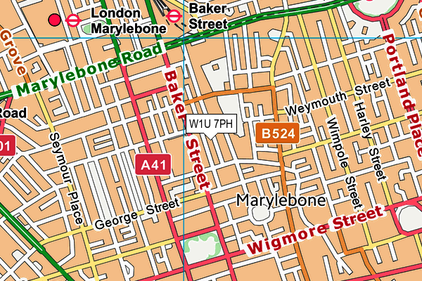 W1U 7PH map - OS VectorMap District (Ordnance Survey) W1U 7PH map - OS VectorMap District (Ordnance Survey)
