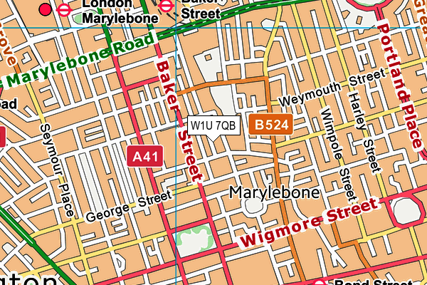 W1U 7QB map - OS VectorMap District (Ordnance Survey) W1U 7QB map - OS VectorMap District (Ordnance Survey)