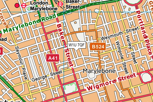 W1U 7QF map - OS VectorMap District (Ordnance Survey) W1U 7QF map - OS VectorMap District (Ordnance Survey)