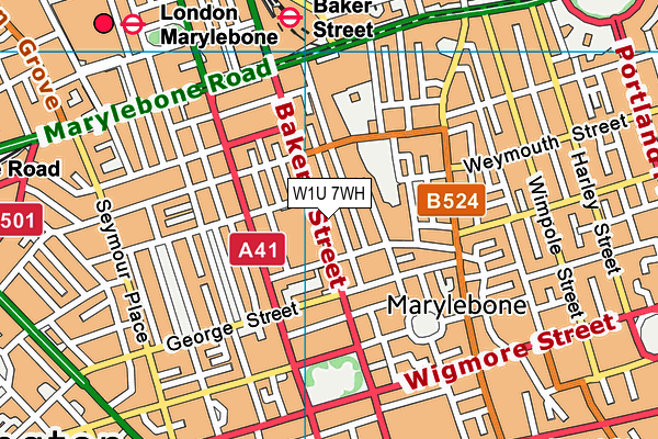 W1U 7WH map - OS VectorMap District (Ordnance Survey) W1U 7WH map - OS VectorMap District (Ordnance Survey)