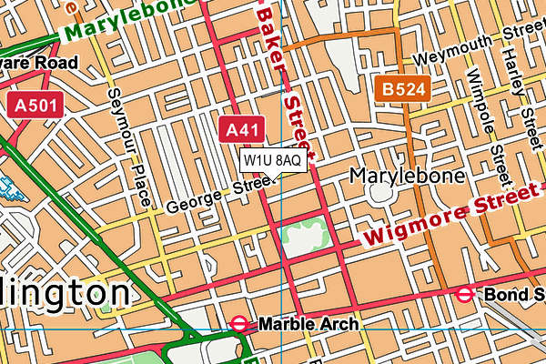 W1U 8AQ map - OS VectorMap District (Ordnance Survey) W1U 8AQ map - OS VectorMap District (Ordnance Survey)