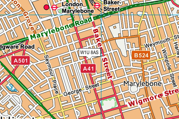W1U 8AS map - OS VectorMap District (Ordnance Survey) W1U 8AS map - OS VectorMap District (Ordnance Survey)