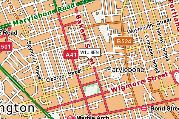 W1U 8EN map - OS VectorMap District (Ordnance Survey) W1U 8EN map - OS VectorMap District (Ordnance Survey)