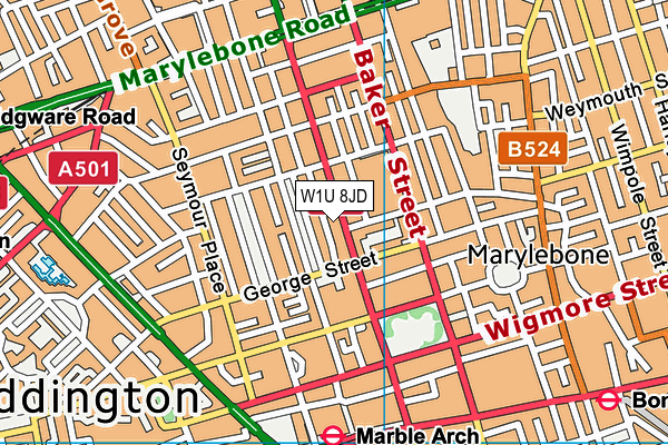 W1U 8JD map - OS VectorMap District (Ordnance Survey) W1U 8JD map - OS VectorMap District (Ordnance Survey)