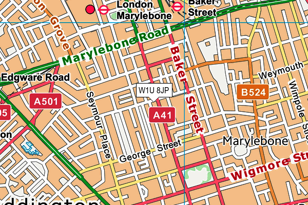 W1U 8JP map - OS VectorMap District (Ordnance Survey)