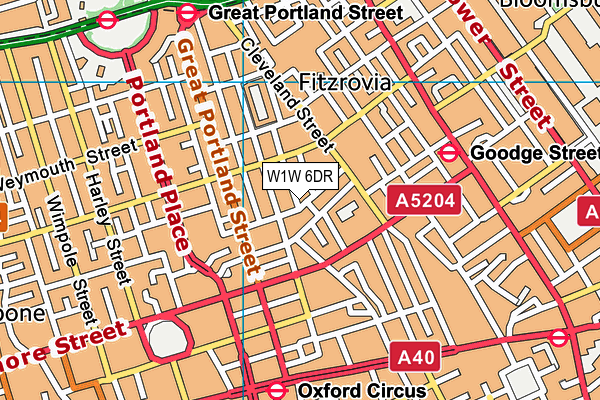 W1W 6DR map - OS VectorMap District (Ordnance Survey) W1W 6DR map - OS VectorMap District (Ordnance Survey)