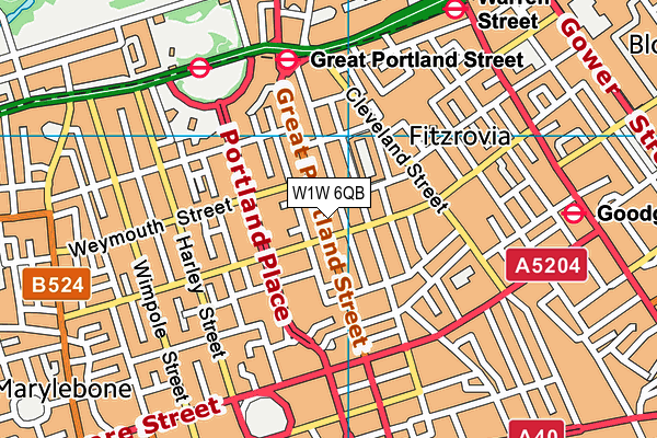 W1W 6QB map - OS VectorMap District (Ordnance Survey) W1W 6QB map - OS VectorMap District (Ordnance Survey)
