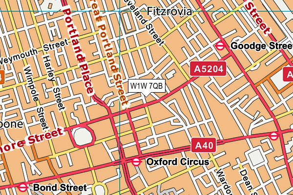 W1W 7QB map - OS VectorMap District (Ordnance Survey) W1W 7QB map - OS VectorMap District (Ordnance Survey)