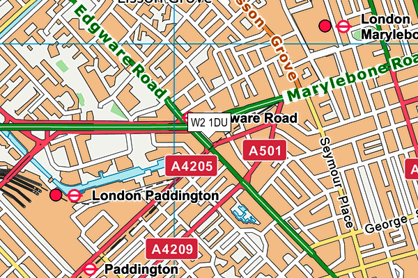 W2 1DU map - OS VectorMap District (Ordnance Survey)