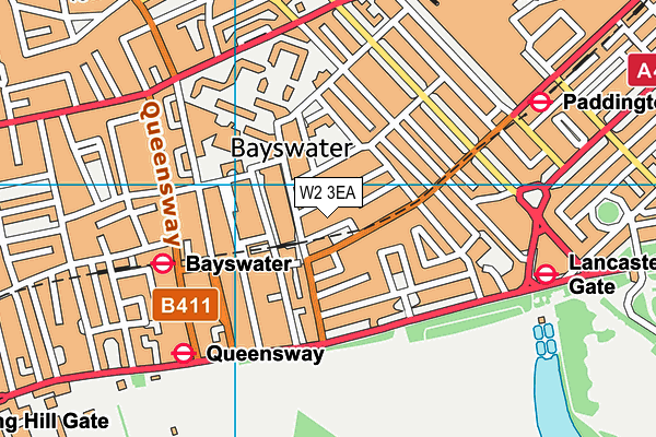 W2 3EA map - OS VectorMap District (Ordnance Survey)