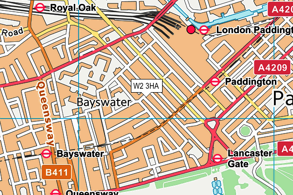 W2 3HA map - OS VectorMap District (Ordnance Survey) W2 3HA map - OS VectorMap District (Ordnance Survey)