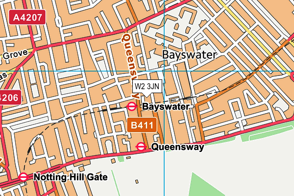 W2 3JN map - OS VectorMap District (Ordnance Survey) W2 3JN map - OS VectorMap District (Ordnance Survey)
