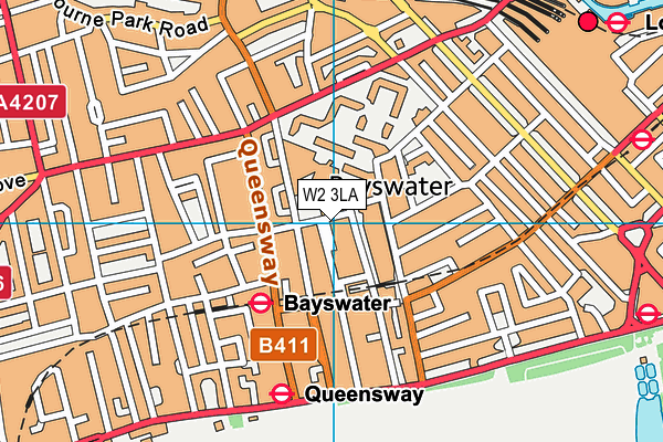 W2 3LA map - OS VectorMap District (Ordnance Survey) W2 3LA map - OS VectorMap District (Ordnance Survey)