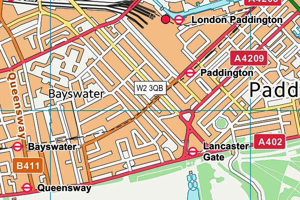 W2 3QB map - OS VectorMap District (Ordnance Survey)