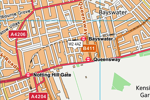 W2 4AZ map - OS VectorMap District (Ordnance Survey) W2 4AZ map - OS VectorMap District (Ordnance Survey)