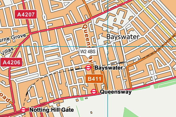 W2 4BS map - OS VectorMap District (Ordnance Survey) W2 4BS map - OS VectorMap District (Ordnance Survey)