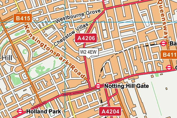 W2 4EW map - OS VectorMap District (Ordnance Survey)