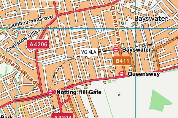 W2 4LA map - OS VectorMap District (Ordnance Survey) W2 4LA map - OS VectorMap District (Ordnance Survey)