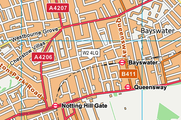 W2 4LQ map - OS VectorMap District (Ordnance Survey) W2 4LQ map - OS VectorMap District (Ordnance Survey)
