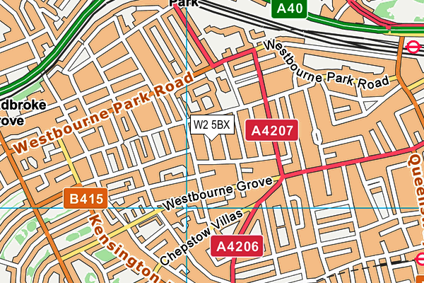 W2 5BX map - OS VectorMap District (Ordnance Survey) W2 5BX map - OS VectorMap District (Ordnance Survey)