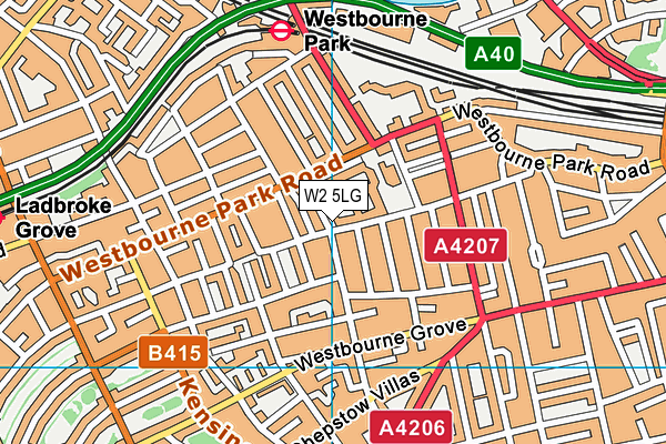 W2 5LG map - OS VectorMap District (Ordnance Survey)
