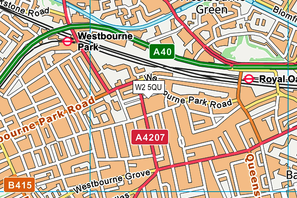 W2 5QU map - OS VectorMap District (Ordnance Survey) W2 5QU map - OS VectorMap District (Ordnance Survey)