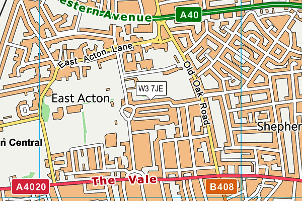 W3 7JE map - OS VectorMap District (Ordnance Survey) W3 7JE map - OS VectorMap District (Ordnance Survey)
