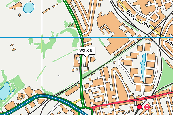 W3 8JU map - OS VectorMap District (Ordnance Survey)