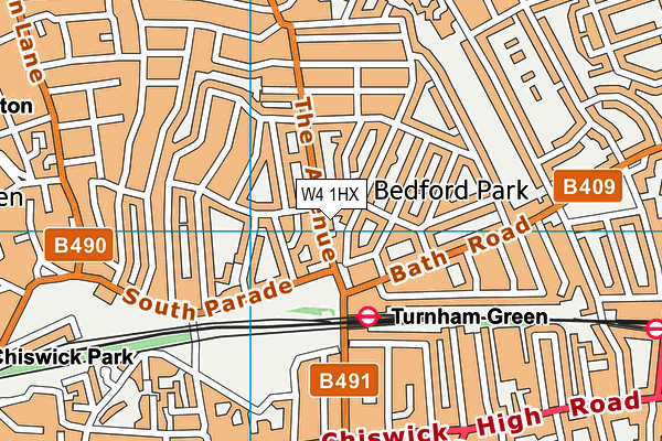 W4 1HX map - OS VectorMap District (Ordnance Survey) W4 1HX map - OS VectorMap District (Ordnance Survey)