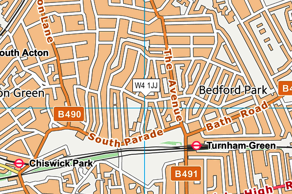W4 1JJ map - OS VectorMap District (Ordnance Survey)