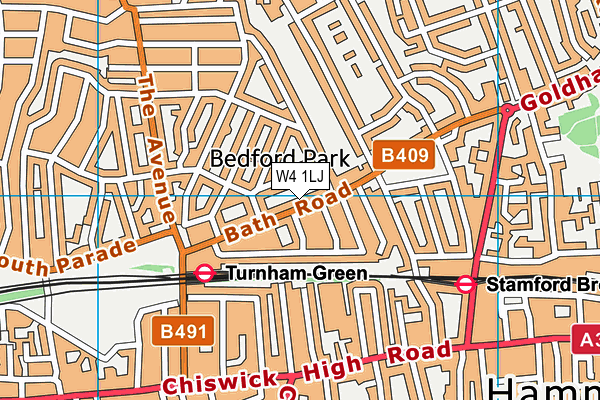 W4 1LJ map - OS VectorMap District (Ordnance Survey) W4 1LJ map - OS VectorMap District (Ordnance Survey)