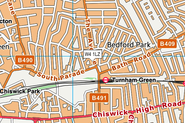 W4 1LZ map - OS VectorMap District (Ordnance Survey) W4 1LZ map - OS VectorMap District (Ordnance Survey)