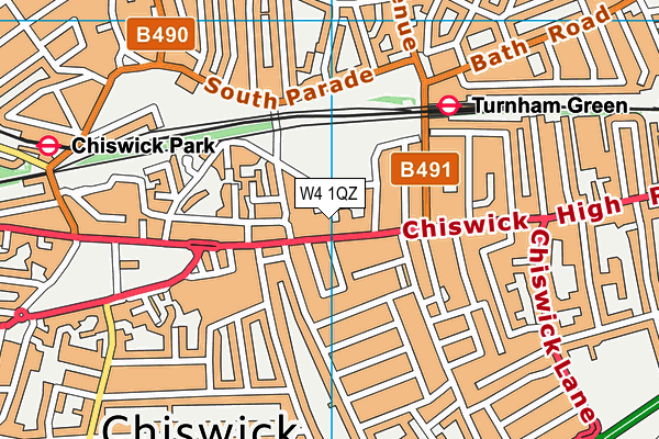 W4 1QZ map - OS VectorMap District (Ordnance Survey)
