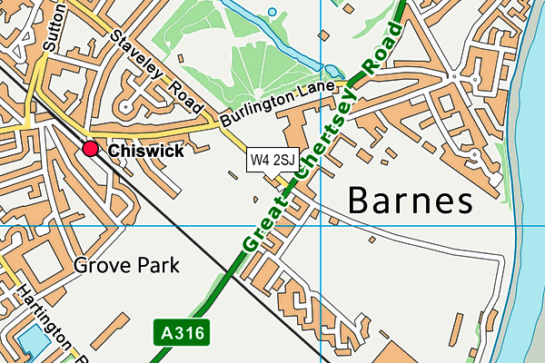 W4 2SJ map - OS VectorMap District (Ordnance Survey) W4 2SJ map - OS VectorMap District (Ordnance Survey)