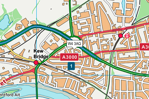 W4 3AQ map - OS VectorMap District (Ordnance Survey) W4 3AQ map - OS VectorMap District (Ordnance Survey)