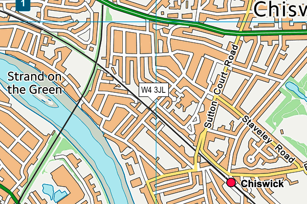 W4 3JL map - OS VectorMap District (Ordnance Survey) W4 3JL map - OS VectorMap District (Ordnance Survey)