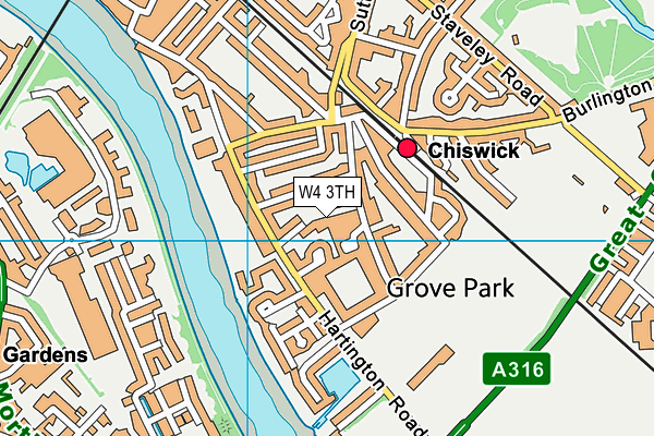 W4 3TH map - OS VectorMap District (Ordnance Survey) W4 3TH map - OS VectorMap District (Ordnance Survey)