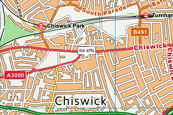 W4 4PN map - OS VectorMap District (Ordnance Survey)
