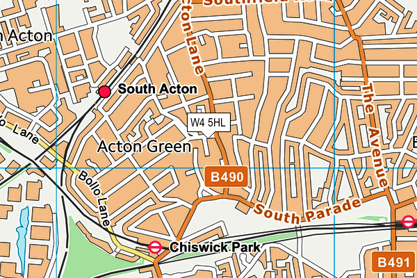 W4 5HL map - OS VectorMap District (Ordnance Survey) W4 5HL map - OS VectorMap District (Ordnance Survey)