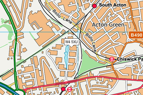 W4 5XU map - OS VectorMap District (Ordnance Survey)