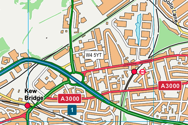 W4 5YT map - OS VectorMap District (Ordnance Survey) W4 5YT map - OS VectorMap District (Ordnance Survey)
