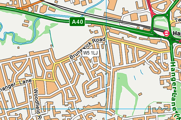 W5 1LJ map - OS VectorMap District (Ordnance Survey)
