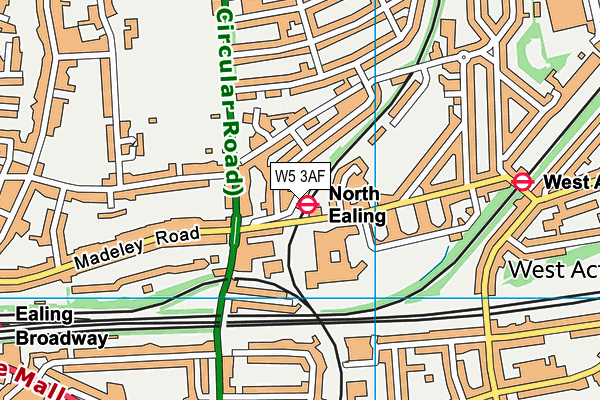 W5 3AF map - OS VectorMap District (Ordnance Survey) W5 3AF map - OS VectorMap District (Ordnance Survey)