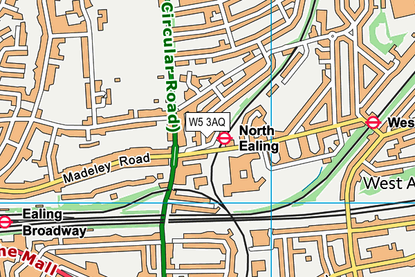 W5 3AQ map - OS VectorMap District (Ordnance Survey) W5 3AQ map - OS VectorMap District (Ordnance Survey)