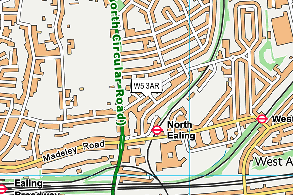 W5 3AR map - OS VectorMap District (Ordnance Survey) W5 3AR map - OS VectorMap District (Ordnance Survey)