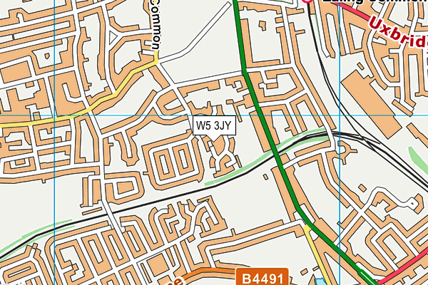 W5 3JY map - OS VectorMap District (Ordnance Survey)