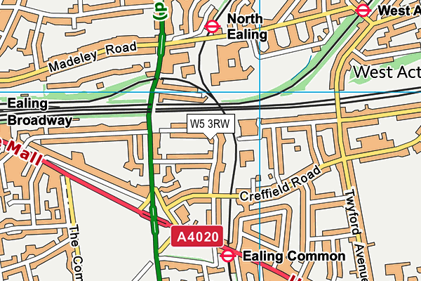 W5 3RW map - OS VectorMap District (Ordnance Survey) W5 3RW map - OS VectorMap District (Ordnance Survey)